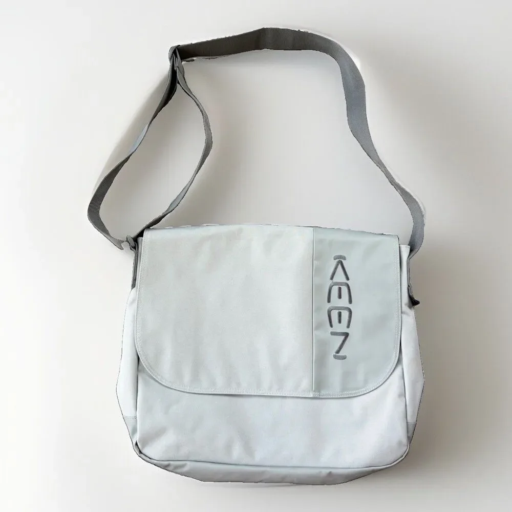 KEEN Hybrid Transport Messenger Bag Gray Nylon Crossbody Laptop Commuter 13x15.5